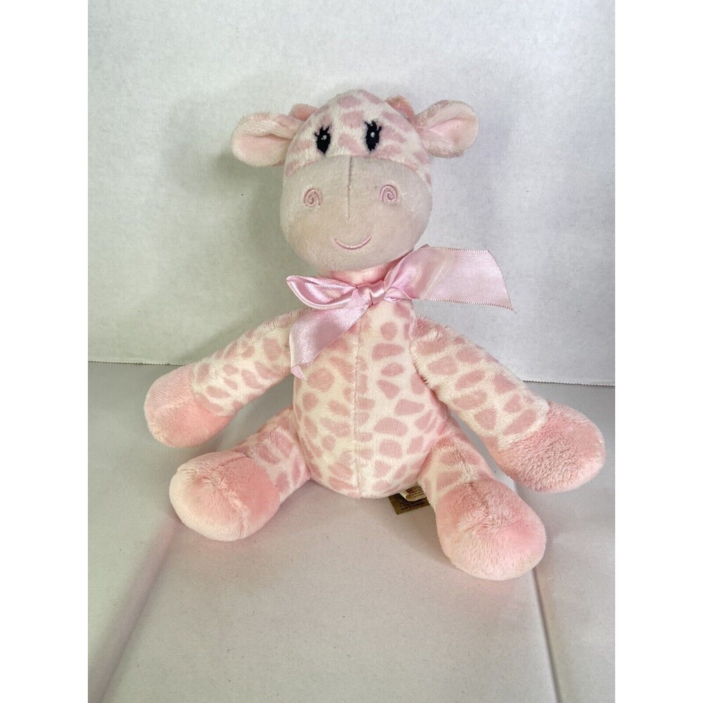 First And Main Jingling Plush Pink Spotted Giraffe Lovey Stuffed Animal Baby Toy